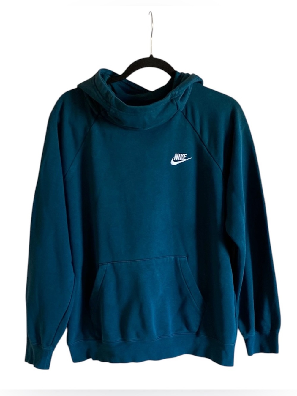 Women’s NIKE Teal Funnel Cowl Neck Hooded Sweatshirt L